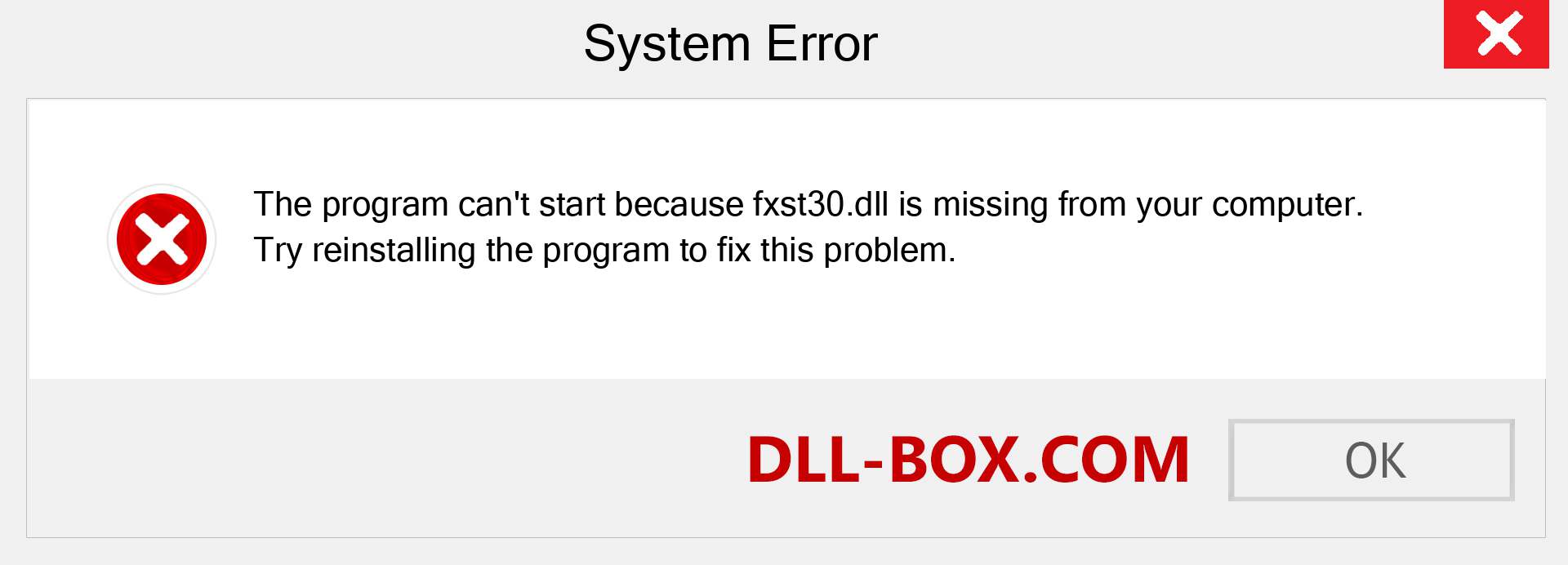  fxst30.dll file is missing?. Download for Windows 7, 8, 10 - Fix  fxst30 dll Missing Error on Windows, photos, images